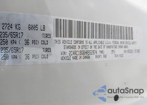 2017 Chrysler Pacifica Touring-L из США, поврежденный, VIN 2C4RC1BG6HR552974